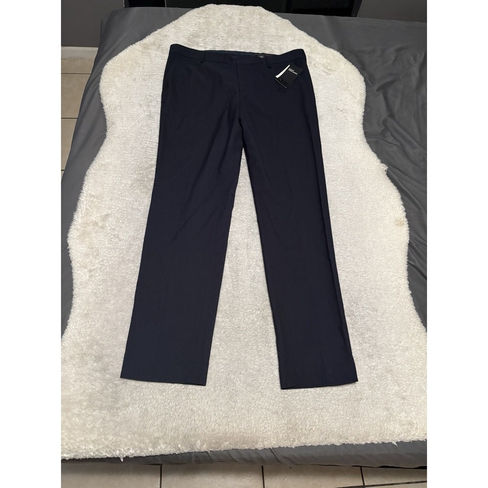New H&M H M Men's Navy Blue Slim Fit Dress Pants Size 38R 38x32 Flat Front NWT